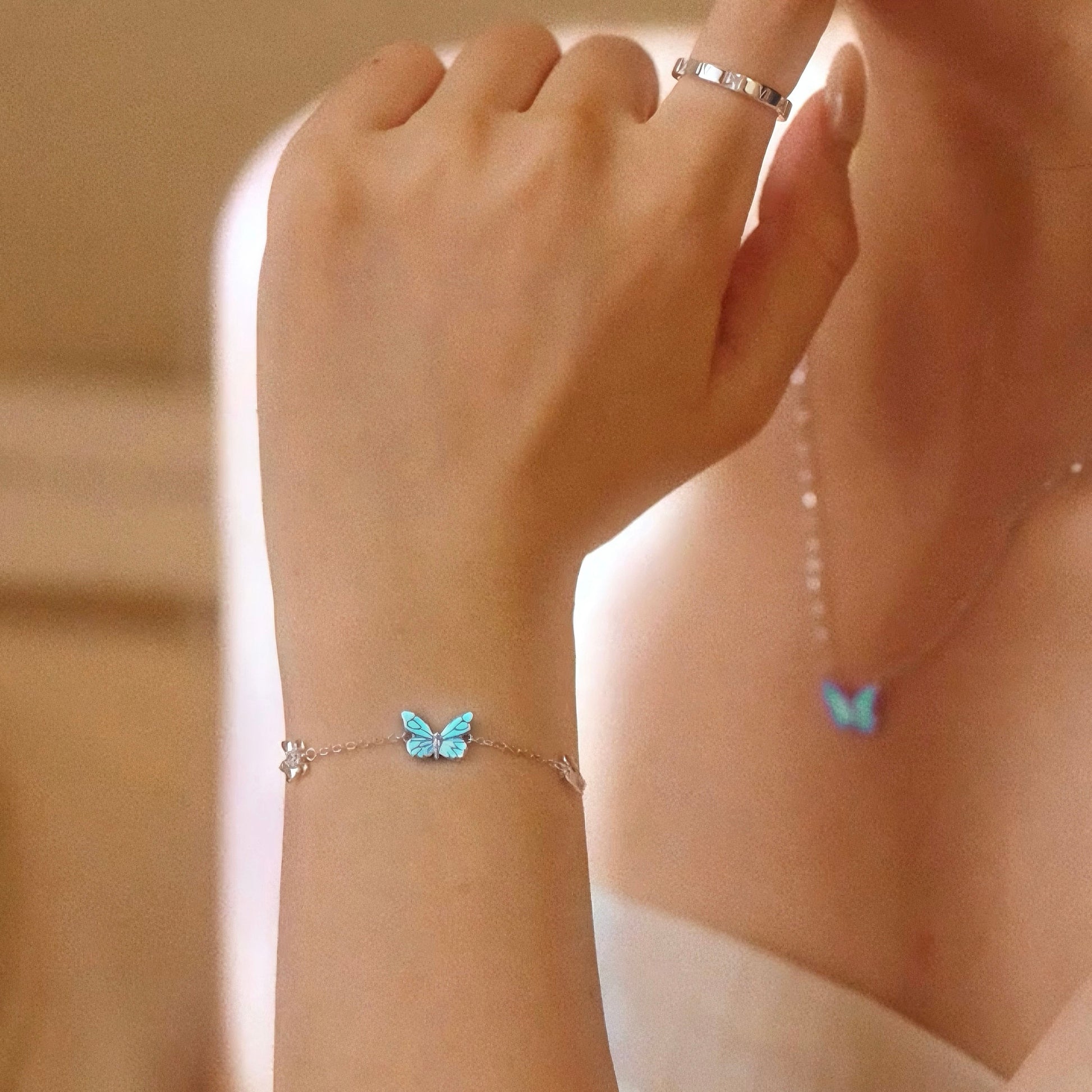 Luminous Dream Blue Butterfly Bracelet